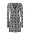Missoni Zig Zag Patterned V-neck Dress In Gray