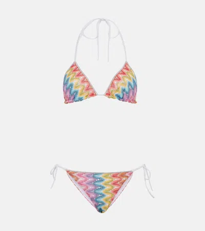 Missoni Zig Zag Pointelle Bikini In Multicoloured