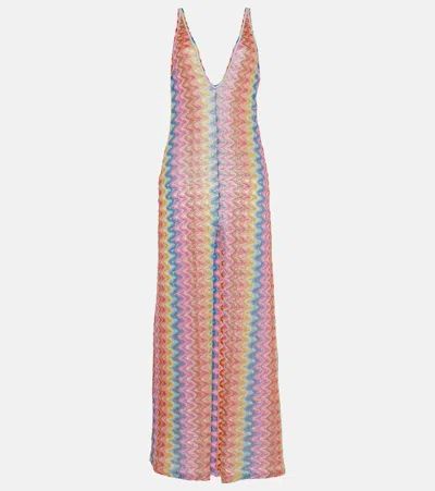 Missoni Zig Zag Pointelle Maxi Dress In Multicolor