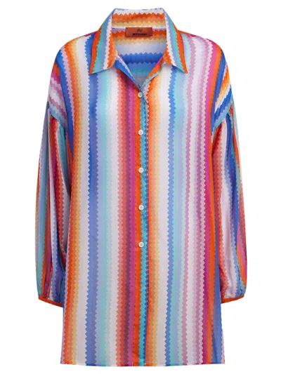 Missoni Zig Zag-print Cotton-blend Shirt In Multicolor