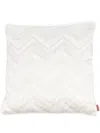 Missoni Zig-zag Print Cotton Cushion In Neutrals