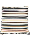 Missoni Zig-zag Print Cotton Cushion In Neutrals