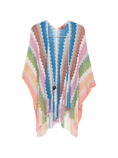 Missoni Zig Zag Print Poncho In Multi