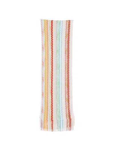 Missoni Zig Zag Print Scarf In Gray