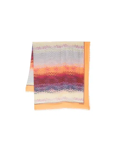 Missoni Zig-zag Print Scarf In Pink