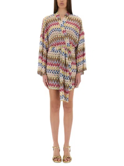Missoni Zig Zag Print Short Cover Up In Multicolour