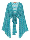 Missoni Zig-zag Print Tie-front Top In Blue