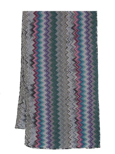 Missoni Zig Zag Scarf In Gray