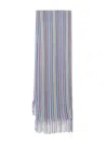 Missoni Viscose Scarf Fringed Edge Artisanal Nature In Blue