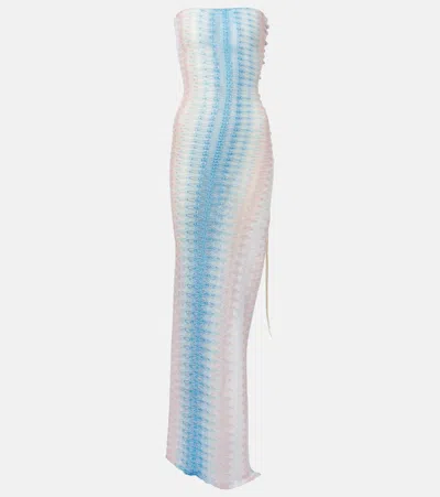 Missoni Zig Zag Semi-sheer Strapless Maxi Dress