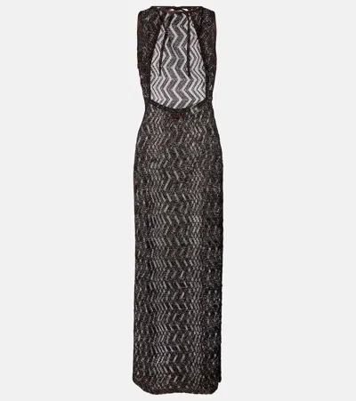 Missoni Zig Zag Sequined Beach Cover-up In Black