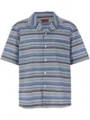 Missoni Men's Bowling Shirt | Size 52 | Us25sj05 Color Bw00w0s01fs In Blue