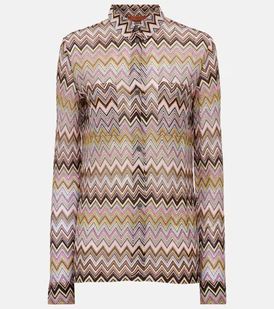 Missoni Relief Zig Zag Rashel Long Sleeves Shirt In Printed