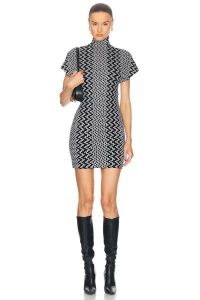 Missoni Zig Zag Short Dress In Bianconero