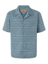 Missoni Bowling Shirt With Zigzag Pattern In Blue
