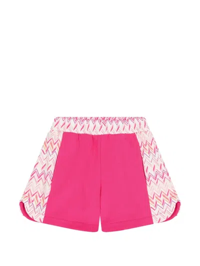 Missoni Kids' Zig-zag Shorts In Pink