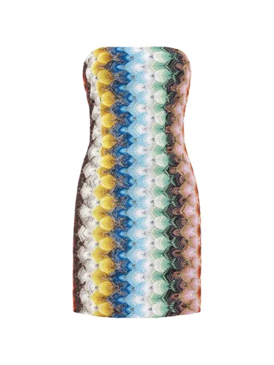 Missoni Zig-zag Strapless Mini Dress In Multi