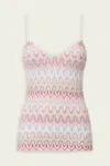 MISSONI ZIG-ZAG STRAPPY TOP IN PINK OFF-WHITE