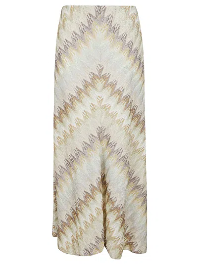 Missoni Zig-zag Stripe Patterned Long Skirt In Multicolour