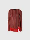 Missoni Zig Zag Sweater With Sequins And Asymmetrical Hem With Fringes In Multicoloured