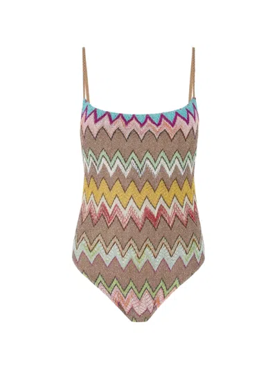 Missoni Zig-zag Swimsuit In Multi