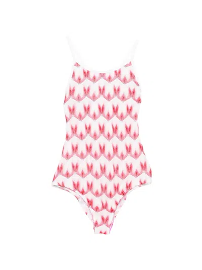 Missoni Kids' Zig-zag Swimsuit In Pink