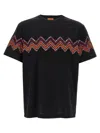 Missoni T-shirt With Maxi Chevron Insert In Black