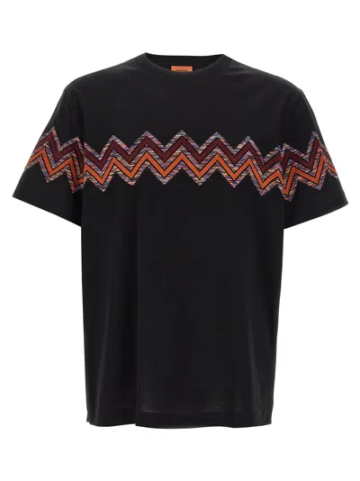 Missoni Zig Zag T-shirt Multicolor In Black