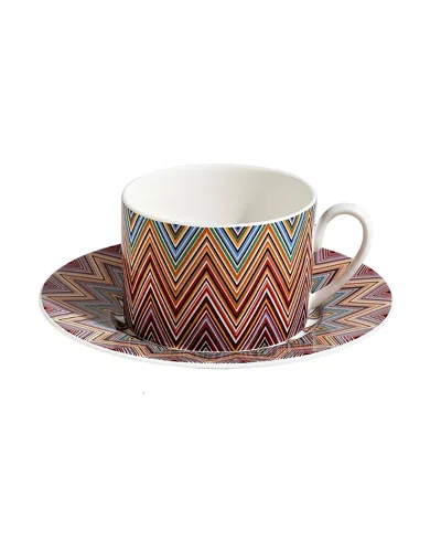 Missoni Zig Zag Tea Cup & Saucer, Set Of 2 In Multi