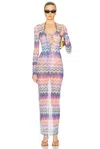 Missoni Zig Zag Tie Long Cover Up Dress In Multi