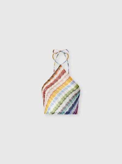 Missoni Zig Zag Tulle Halterneck Top In Multi