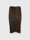 Missoni Zig Zag Tulle Skirt With Central Gathering In Brown