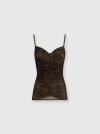 Missoni Zigzag Gathered Tank Top In Brown