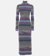 Missoni Woman Midi Dress Pink Size 10 Wool In Multi