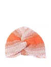 Missoni Knot-front Zigzag Turban In Orange