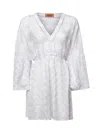 Missoni Viscose Zig Zag Lamé Cover-up Dress With Wide Sleeves