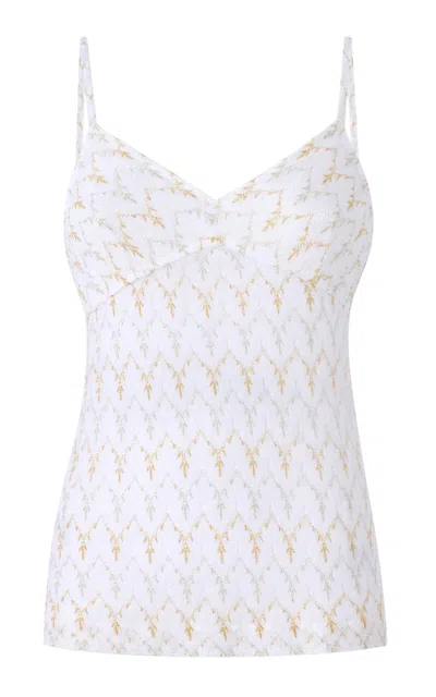 Missoni Zig Zag V-neck Tank Top In White