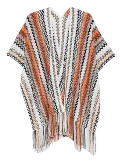 Missoni Zig-zag Viscose Blend Cape Accessories In Multicolor
