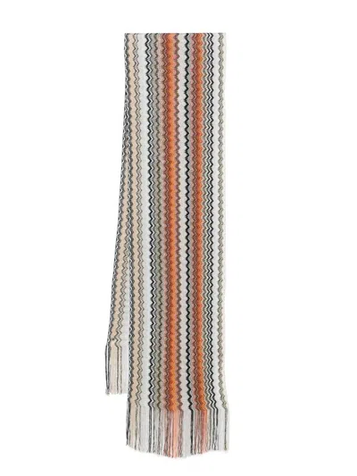 Missoni Zig-zag Viscose Blend Fringed Scarf Accessories In Multicolour