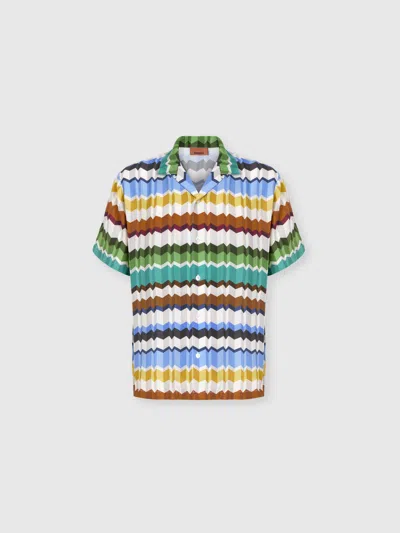 Missoni Bowlinghemd Aus Viskose Mit Zig Zag-muster In Multi