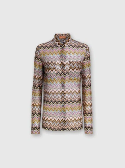 MISSONI MISSONI ZIG ZAG VISCOSE KNIT SHIRT