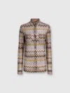 Missoni Chevron Pattern Blouse In Cotton And Viscose Blend In Multicoloured