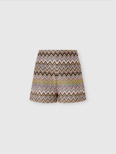 Missoni Zig Zag Viscose Shorts In Multicoloured