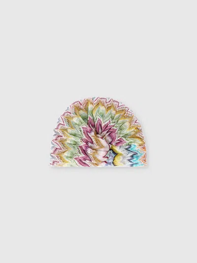 Missoni Zig Zag Viscose-blend Lamé Turban In Multi