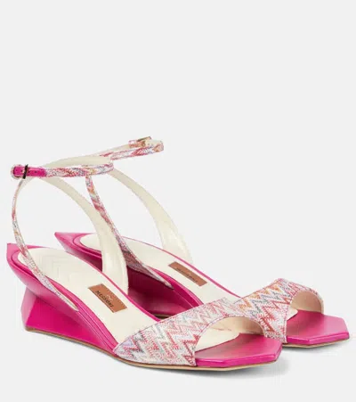 Missoni Zig Zag Wedge Sandals In Lurex