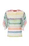 Missoni Zig Zag Wide-sleeve Raschel Top In Multi