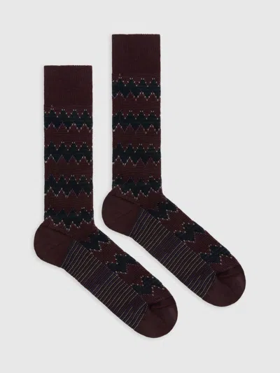 Missoni Zig Zag Wool And Cotton-blend Ankle Socks In Multi