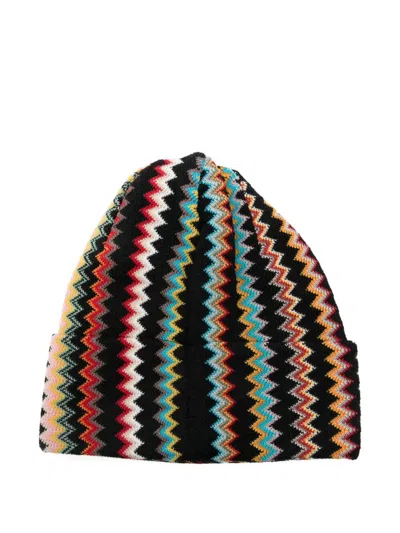 MISSONI MISSONI ZIG-ZAG WOOL BEANIE ACCESSORIES
