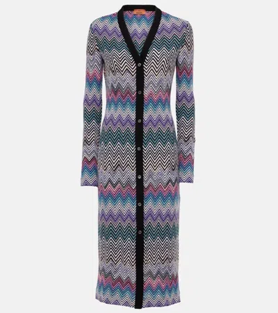 Missoni Patterned Knitted Coat In Multicolour