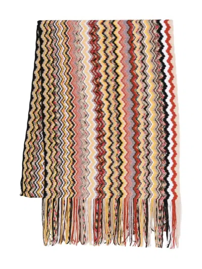 Missoni Zig-zag Wool Fringed Scarf Accessories In Multi